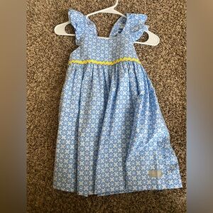 Eleanor Rose dress 6/7 blue and white
